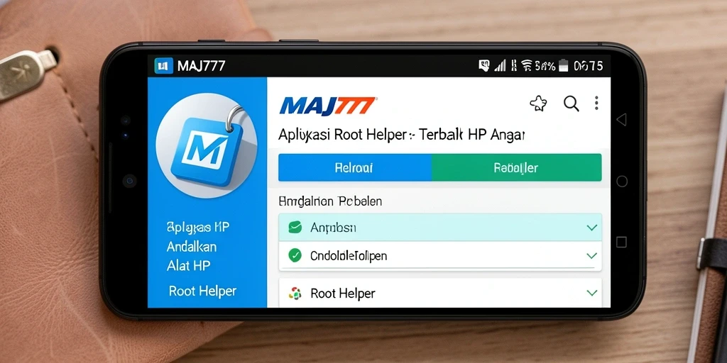 Tampilan antarmuka aplikasi MAJ777 yang sederhana dan intuitif.