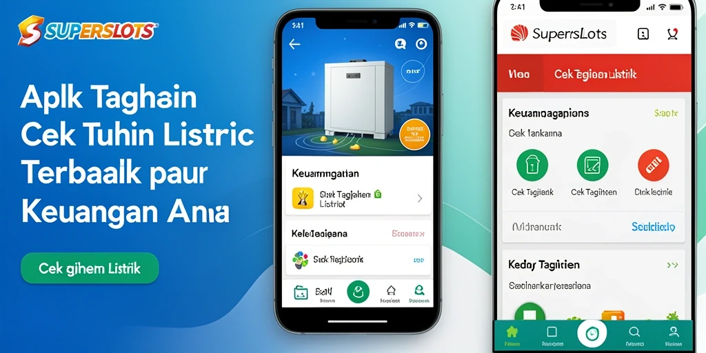 Antarmuka pengguna SUPERSLOTS untuk cek tagihan listrik yang sederhana dan informatif.