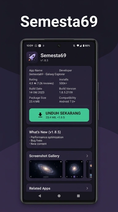 Tampilan halaman APK semesta69